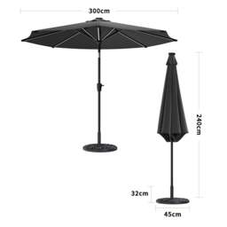 Rackhams 2 Person Patio Garden Dining Set with Solar LED Umbrella - thumbnail 5