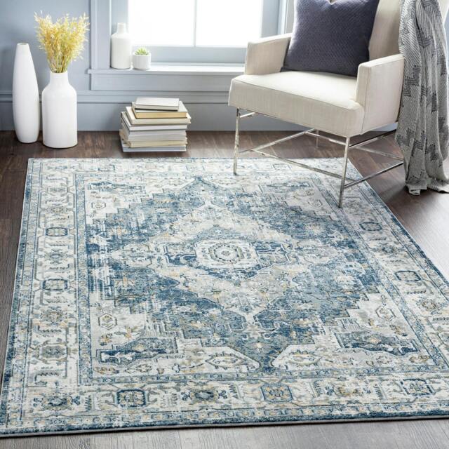 Rackhams Jolie-Vintage Grey Blue Brown Black Traditional Boho Rug - 140 x 200 cm - image 1