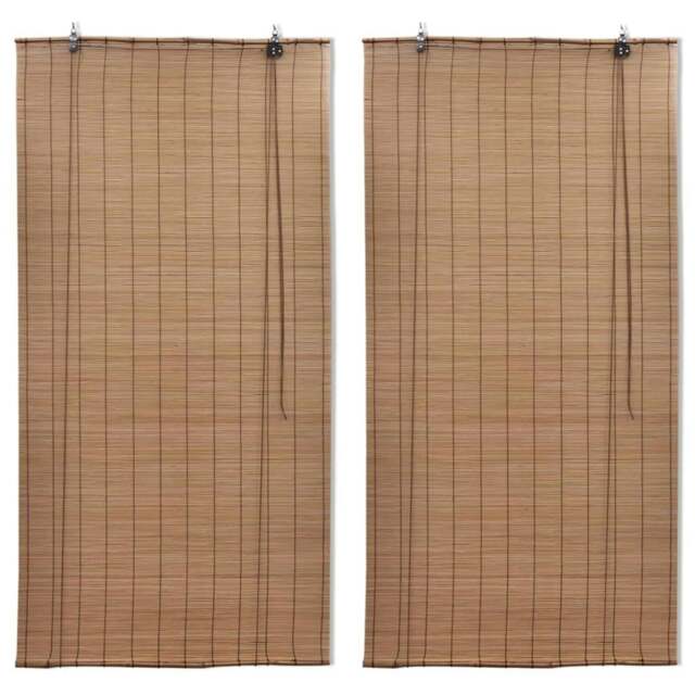 Rackhams Bamboo Roller Blinds 2 pcs 150 x 220 cm Brown