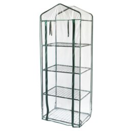 Rackhams Mini Greenhouse 4 Tier with Plastic Cover - thumbnail 2
