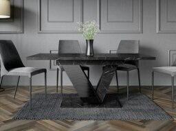Rackhams Extendable Dining Table for 6 People DUBAI Black Royal Marble - thumbnail 4