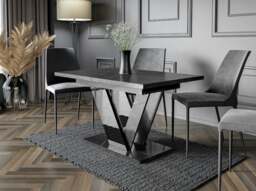 Rackhams Extendable Dining Table for 6 People DUBAI Black Royal Marble - thumbnail 3