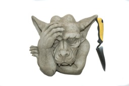 Rackhams Pair of Large Hand on Head Sleepy Gargoyle Garden Statues - thumbnail 4