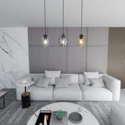 Rackhams ISTAR Pendant lamp  3 x E27 Black with Transparent, Graphite and Amber Shade - thumbnail 4