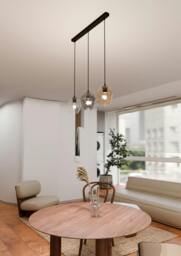 Rackhams ISTAR Pendant lamp  3 x E27 Black with Transparent, Graphite and Amber Shade - thumbnail 5