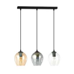 Rackhams ISTAR Pendant lamp  3 x E27 Black with Transparent, Graphite and Amber Shade - thumbnail 2