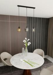 Rackhams ISTAR Pendant lamp  3 x E27 Black with Transparent, Graphite and Amber Shade - thumbnail 3