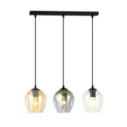 Rackhams ISTAR Pendant lamp  3 x E27 Black with Transparent, Graphite and Amber Shade - thumbnail 1