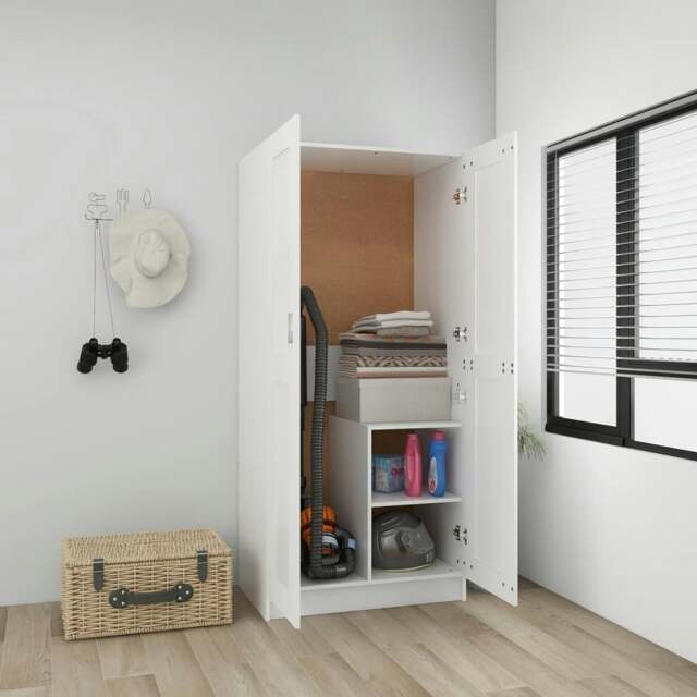 Rackhams Wardrobe White 82.5x51.5x180 cm Engineered Wood - White - Engineered wood