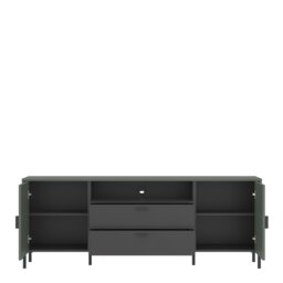 Rackhams Arundel TV Cabinet 2 Door 2 Drawer 173cm wide 65cm High in Green/Grey - 1 - thumbnail 2