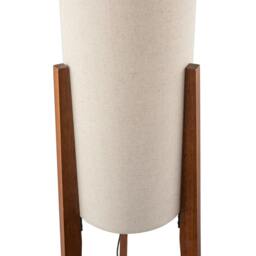 Rackhams Designer Floor Lamp with Natural Linen Shade and Wooden Tripod Legs - thumbnail 5