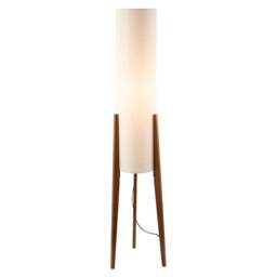 Rackhams Designer Floor Lamp with Natural Linen Shade and Wooden Tripod Legs - thumbnail 2