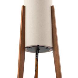Rackhams Designer Floor Lamp with Natural Linen Shade and Wooden Tripod Legs - thumbnail 4