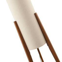 Rackhams Designer Floor Lamp with Natural Linen Shade and Wooden Tripod Legs - thumbnail 3