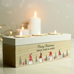 Rackhams Personalised Gonk Christmas Triple Tea Light Box - thumbnail 2