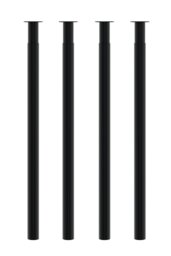 Rackhams 100cm/39.37 inch 4Pcs Black Round Metal Table Legs with Plastic Foot Pads Furniture Replacement Legs for Breakfast Bar - Black - thumbnail 3