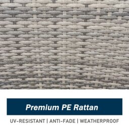 Rackhams 5 PCS Rattan Garden Furniture Dining Set - 4 Seater Patio Round Tempered Glass Dining Table Set- NO ASSEMBLY & ALUMINIUM FRAME - Nautral - thumbnail 2