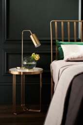 Rackhams Finn Side Tables - Matt Black - Brushed Brass Tray - thumbnail 3