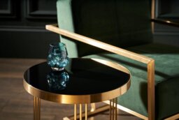 Rackhams Finn Side Tables - Matt Black - Brushed Brass Tray - thumbnail 2
