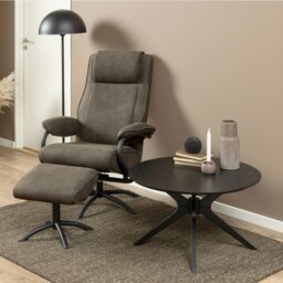 Rackhams I_Duncan Round Coffee Table in Black 80x45cm - 1 - Black - Black - thumbnail 5