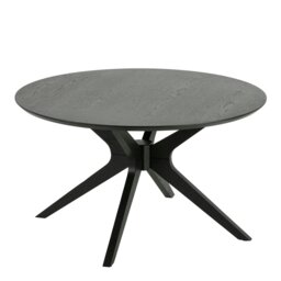Rackhams I_Duncan Round Coffee Table in Black 80x45cm - 1 - Black - Black