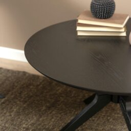 Rackhams I_Duncan Round Coffee Table in Black 80x45cm - 1 - Black - Black - thumbnail 6