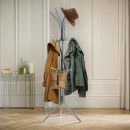 Rackhams Metal Coat Stand With 12 Hooks Grey - thumbnail 4