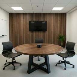 Rackhams Walnut Round Meeting Room Table - 120cm