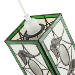 Rackhams Traditional Lantern Tiffany Pendant Lighting Shade with Butterflies - thumbnail 5