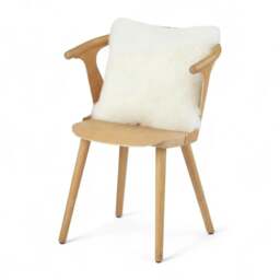 Rackhams Genuine Sheepskin Real Wool Single Sided Cushion - Ivory - thumbnail 1