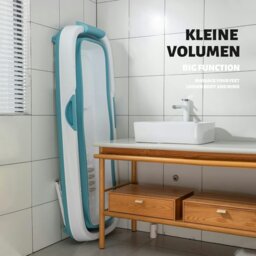 Rackhams Portable Folding Shower Bathtub Adult Freestanding Bathtub for Small Bathrooms with Soap Basket - thumbnail 3