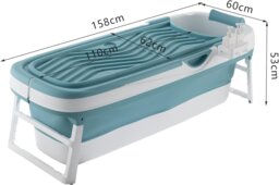 Rackhams Portable Folding Shower Bathtub Adult Freestanding Bathtub for Small Bathrooms with Soap Basket - thumbnail 4