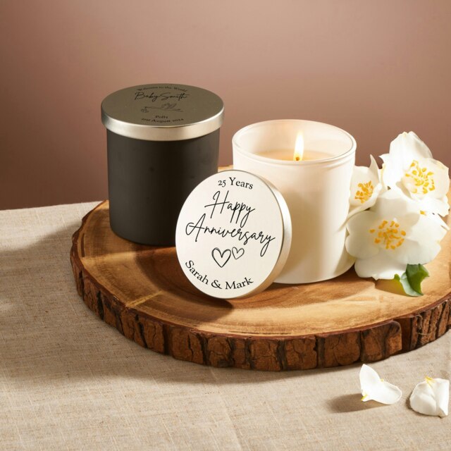 Rackhams Personalised Candle - Jasmine Scented - Black Jar - No - image 1