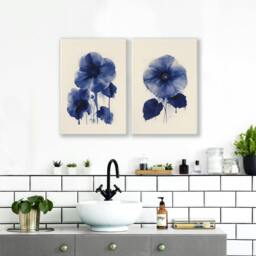Rackhams Pictures For Bathrooms Wall - Set of 2 Botanical Wall art Prints - A2 16.54 x 23.39 in / 42 x 59.4 cm - Matte Museum Quality Art Paper 290 gsm - White Frame - thumbnail 2