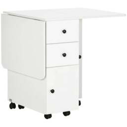 Rackhams Multi-Storage Six-Person Drop Leaf Dining Table - White - thumbnail 1