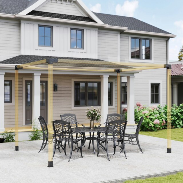 Rackhams Pergola Kit with 3-Way Corner Brackets & Post Base for 92mm Lumber - image 1