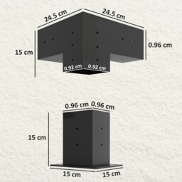 Rackhams Pergola Kit with 3-Way Corner Brackets & Post Base for 92mm Lumber - thumbnail 5
