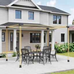 Rackhams Pergola Kit with 3-Way Corner Brackets & Post Base for 92mm Lumber - thumbnail 1