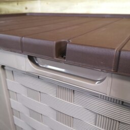 Rackhams Huge XXL 634 Litre Rattan Sit On Cushion Garden Storage Seat Decking Box - Brown - thumbnail 6