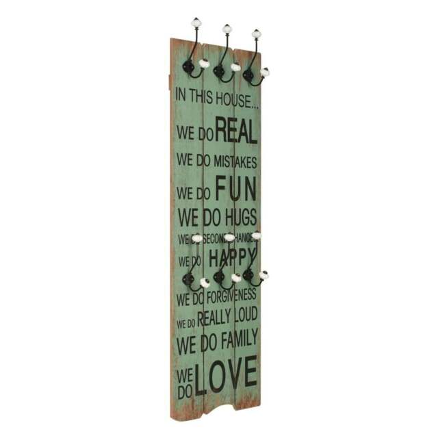 Rackhams Wall-mounted Coat Rack with 6 Hooks 120x40 cm HAPPY LOVE