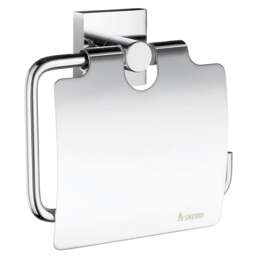 Rackhams Polished Chrome Toilet Roll Holder with Lid