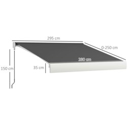 Rackhams 3 x 2.5m Electric Retractable Awning Sun Canopies for Door Window - thumbnail 6