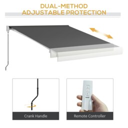 Rackhams 3 x 2.5m Electric Retractable Awning Sun Canopies for Door Window - thumbnail 4