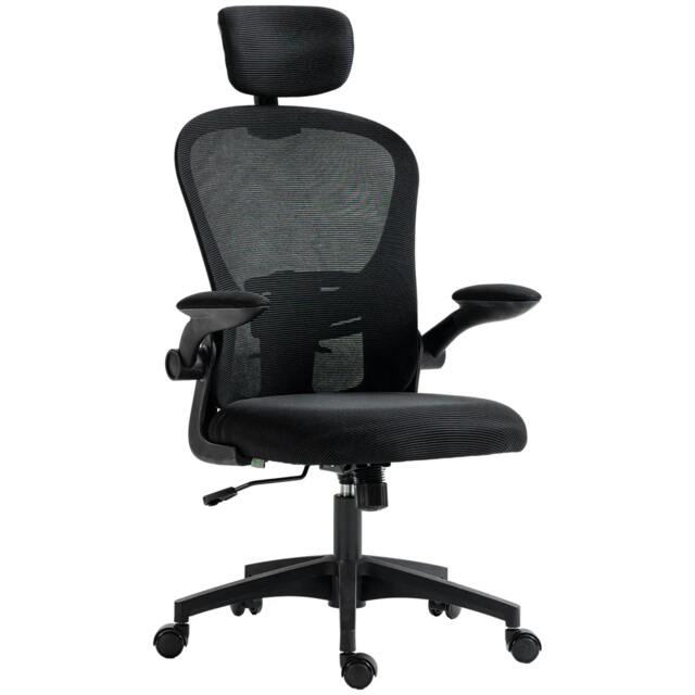 Rackhams Multi-Adjustable Office Chair, with Lumbar Support, Headrest and Mesh Back - Black