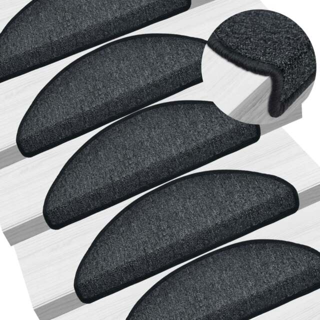 Rackhams Stair Mats 10 pcs 65x24x4 cm Dark Grey