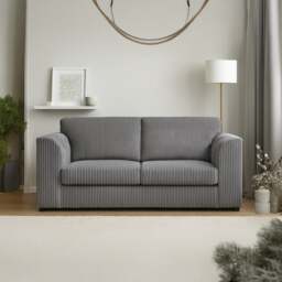 Rackhams Luxor Full Jumbo Cord 3 Seater – Full Back - Silver - thumbnail 2