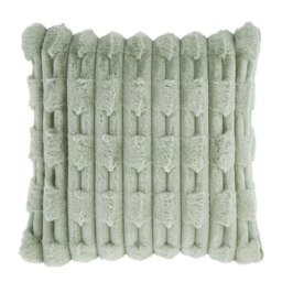 Rackhams So Soft Carved Faux Fur Cushion - Sage Green - Sage Green - 50x50cm - thumbnail 5