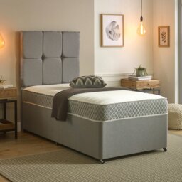 Rackhams Nebraska Hybrid Mattress - Soft Feel Quilted Cool Touch Surface - Grey - 1 - European Double Mattress (140cm x 200cm)