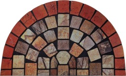 Rackhams Halfmoon Tile Barrier Doormat - Red Edge - thumbnail 2