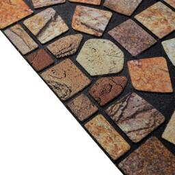 Rackhams Halfmoon Tile Barrier Doormat - Red Edge - thumbnail 5
